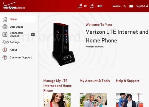 Novatel Wireless T1114 Home - Logged In