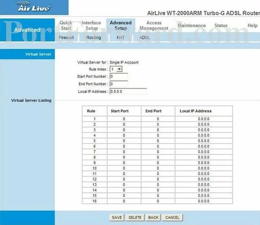 Ovislink WT-2000ARM port forward