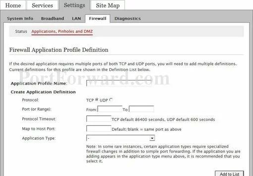 Pace Plc 4111N-031 port forward