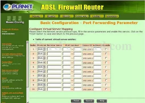 Planet ADE-4120 port forward