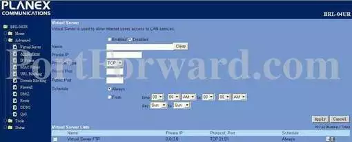 Planex BRL-04UR port forward