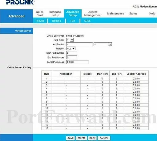 Prolink H6300G port forward