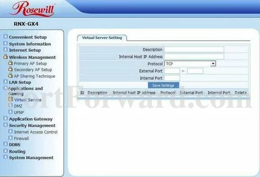 Rosewill RNX-GX4 port forward