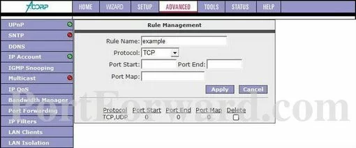 Sagem Fast_2000 port forward