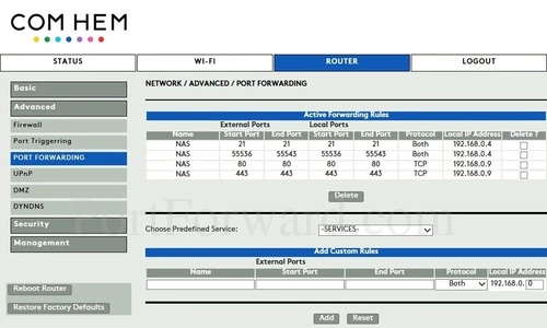 Sagemcom Fast 3686 V3ch Port Forwarding