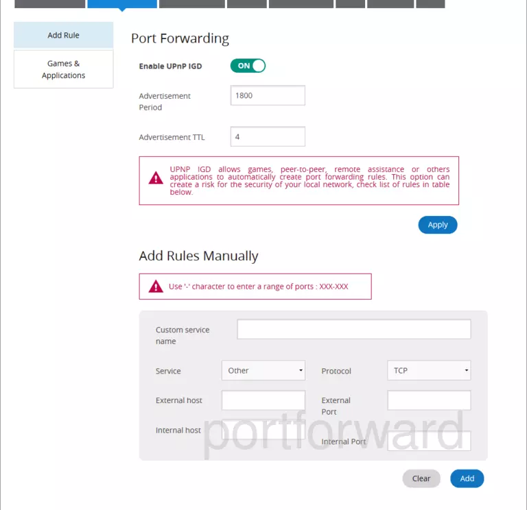 port forwarding