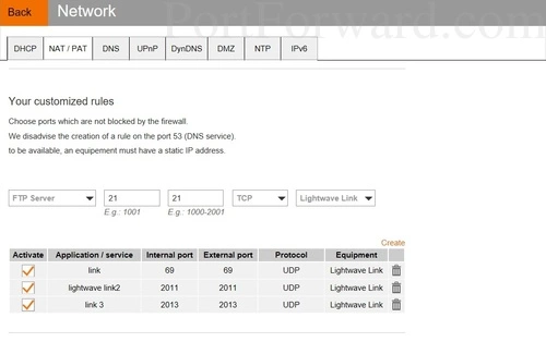 Sagemcom Livebox 4 NAT PAT