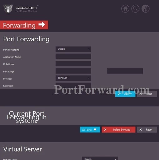 Securifi Almond port forward