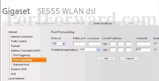 Siemens Gigaset_SE361 port forward