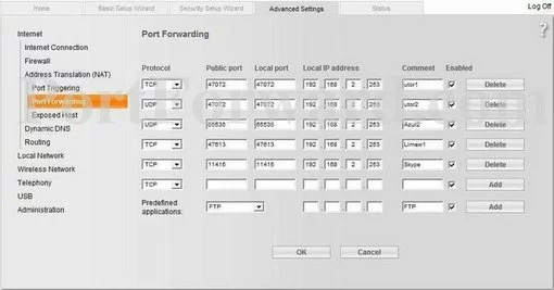 Siemens GigasetSX763 port forward