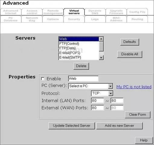 Sitecom WL-106 port forward