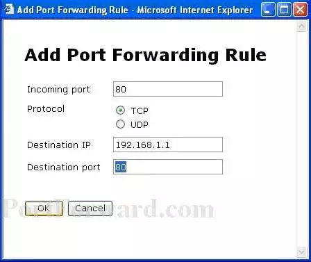 Sitecom WL-122 port forward