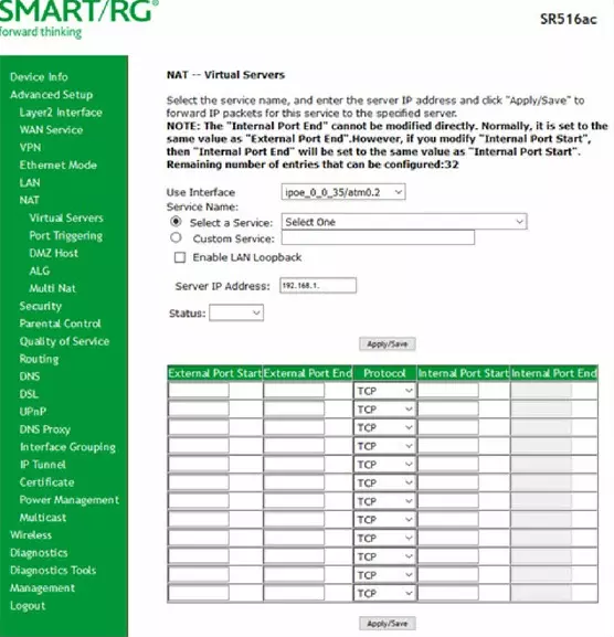 port forwarding