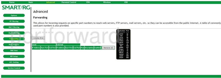 port forwarding nat screenshot