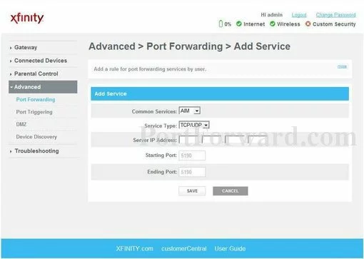 SMC SMCD3GNV port forward