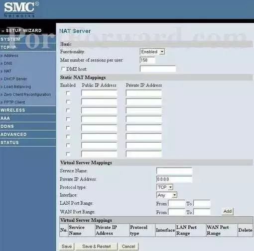 SMC WHSG44G port forward