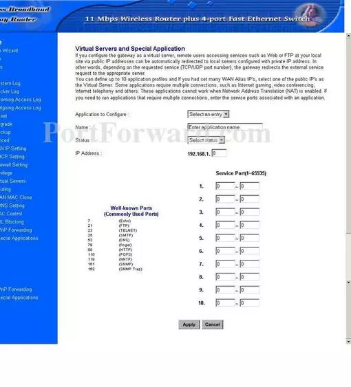 Surecom EP-9510AX port forward