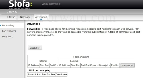 Technicolor TC7230 Forwarding