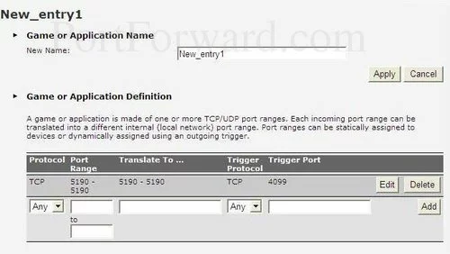 Technicolor TD5136v2 Game and Application Sharing - New Game or Application 02