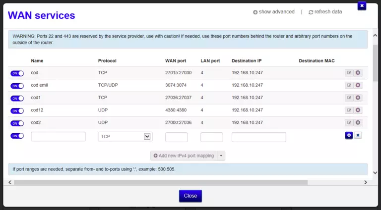 port forwarding