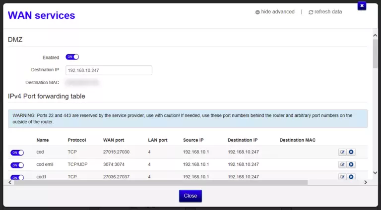 port forwarding