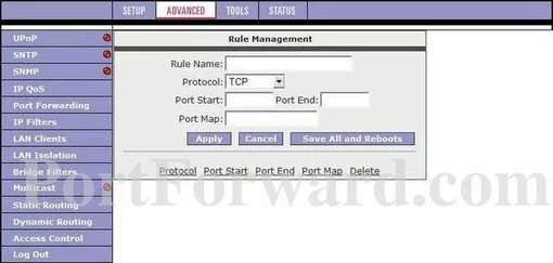 TOT DB120 port forward