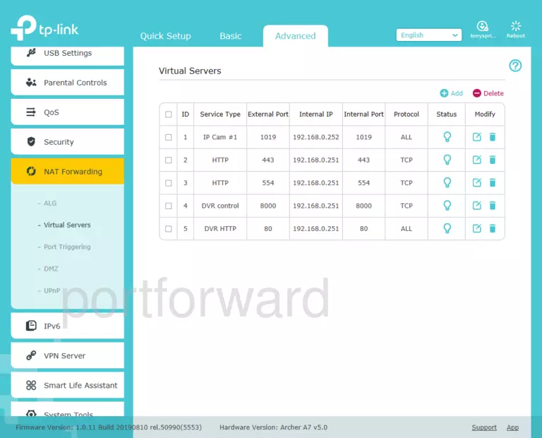 port forwarding