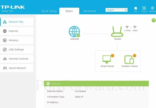 TP-Link Archer C59 Basic Network Map