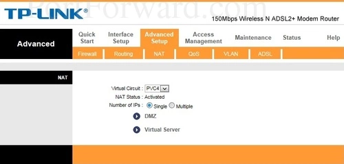 TP-Link TD-W8151N NAT