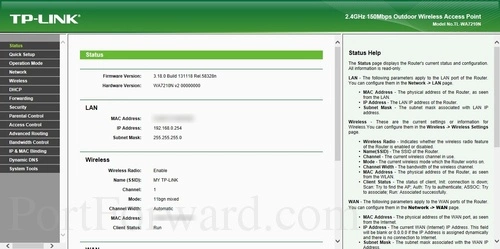 TP-Link TL-WA7210N Status