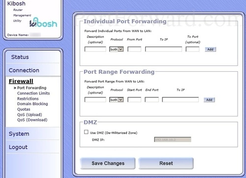 TP-Link TL-WR1043N v2 - Kibosh Port Forwarding