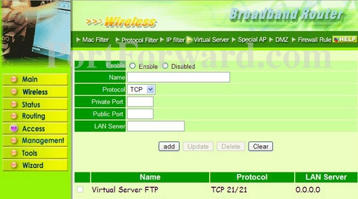 Trendnet TEW-311BRP port forward