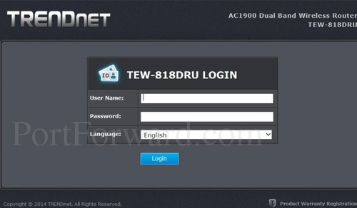 TRENDnet TEW-818DRU Login