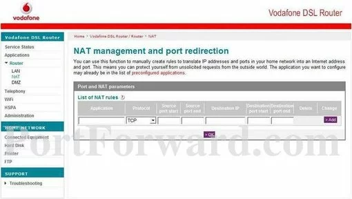 Vodafone ARV4519PW port forward