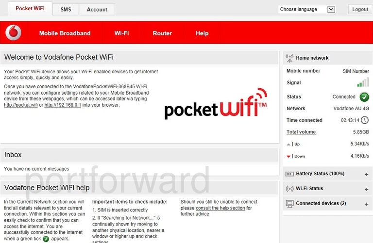 router status mac address internet IP