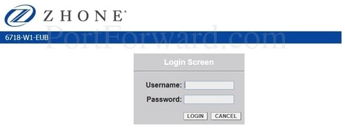 Zhone 6718-W1-EUB Login