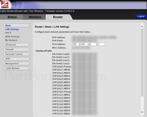 Zoom 5363 LAN Settings