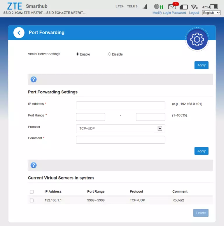 port forwarding