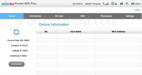 ZTE MF65 Home