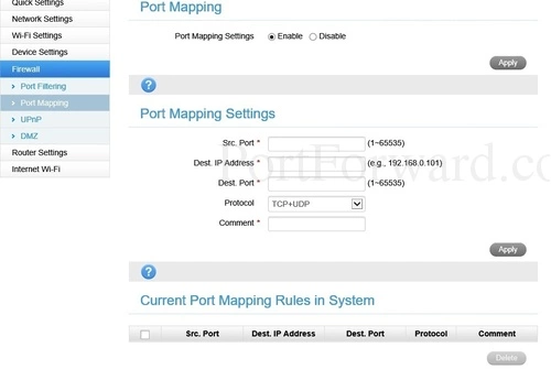 ZTE MF65 Port Mapping