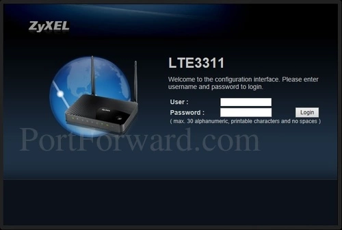ZyXEL LTE3311 Login