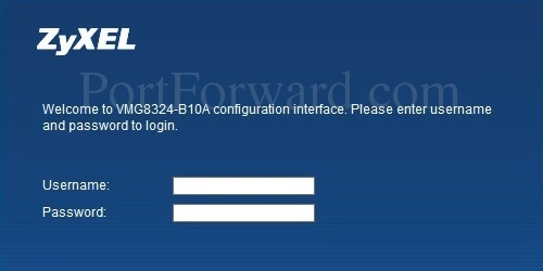 ZyXEL VMG8324-B10A Login
